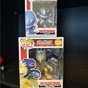 Funko Pop! Yu-Gi-Oh! Blue-Eyes Toon Dragon #1062 & Five-Headed Dragon #1230